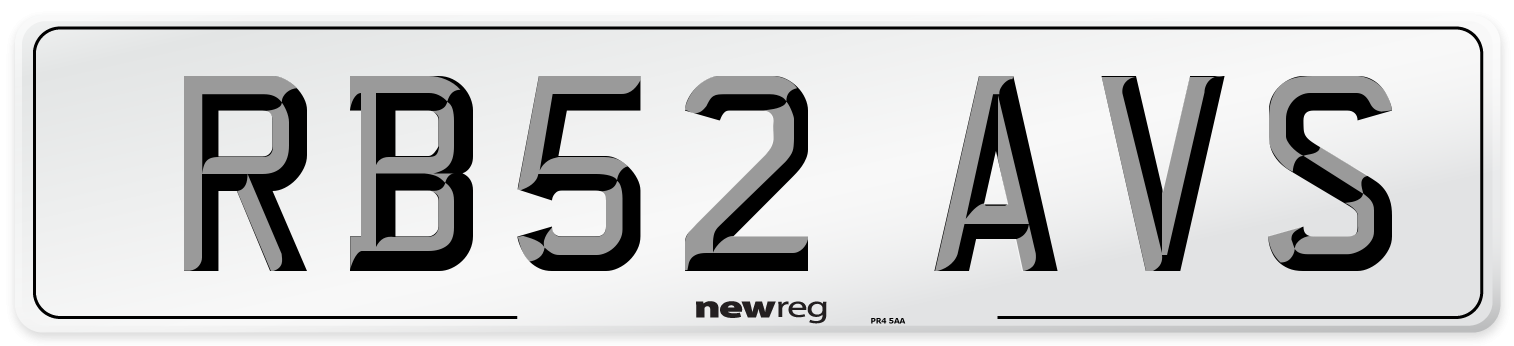 RB52 AVS Number Plate from New Reg